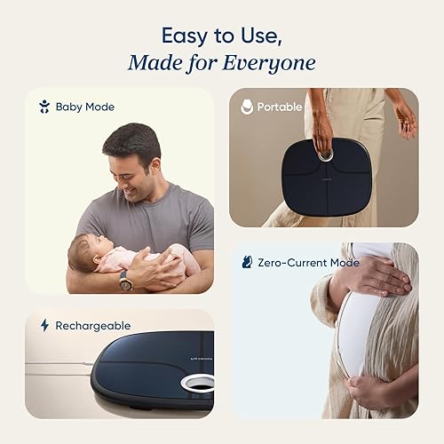 Miniatura 6 de Etekcity Báscula recargable inteligente para peso corporal, IMC, grasa, masa muscular, báscula digital de baño con 13 métricas, modo secreto,