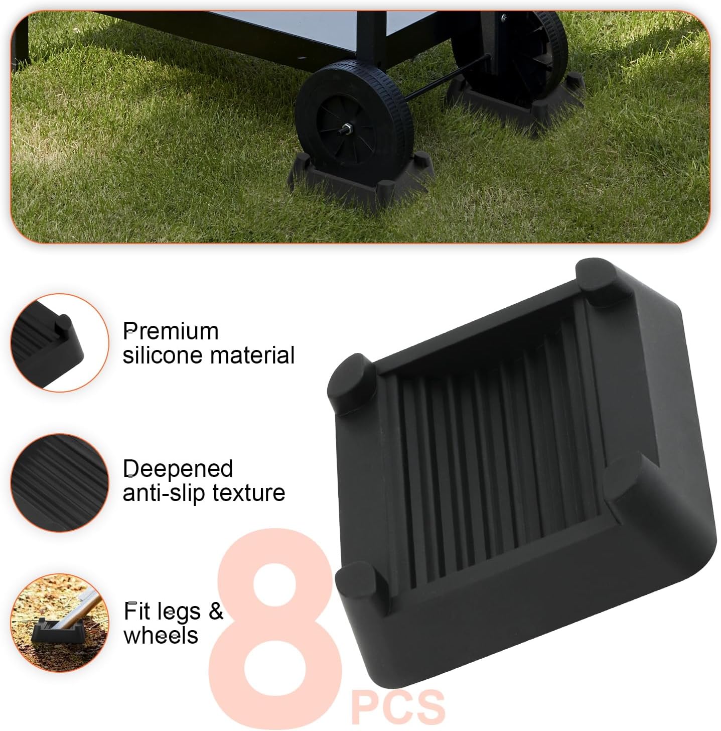 ブラックストーン用グリドルレベリングシムキット 8個 屋外グリルレベラー用 コンパクトでポータブル、フラットトップグリルを水平に保つ