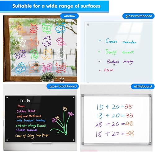 Miniatura 4 de maxtek Marcadores de borrado en seco neón de punta fina, marcadores de tiza líquida para pizarra, tablero de notas LED, acrílico, tablero del primer