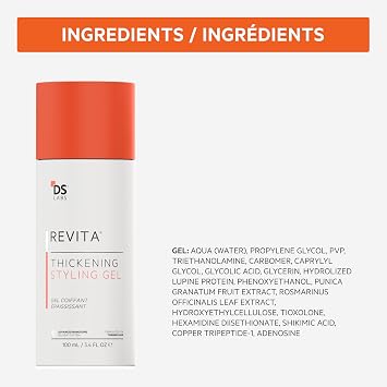 DS Labs Revita Hair Density Volumizing Styling Gel, 3.4 fl oz | Medium-hold, water-based, enhances the appearance of fuller-looking hair with a clean, flake-free finish.