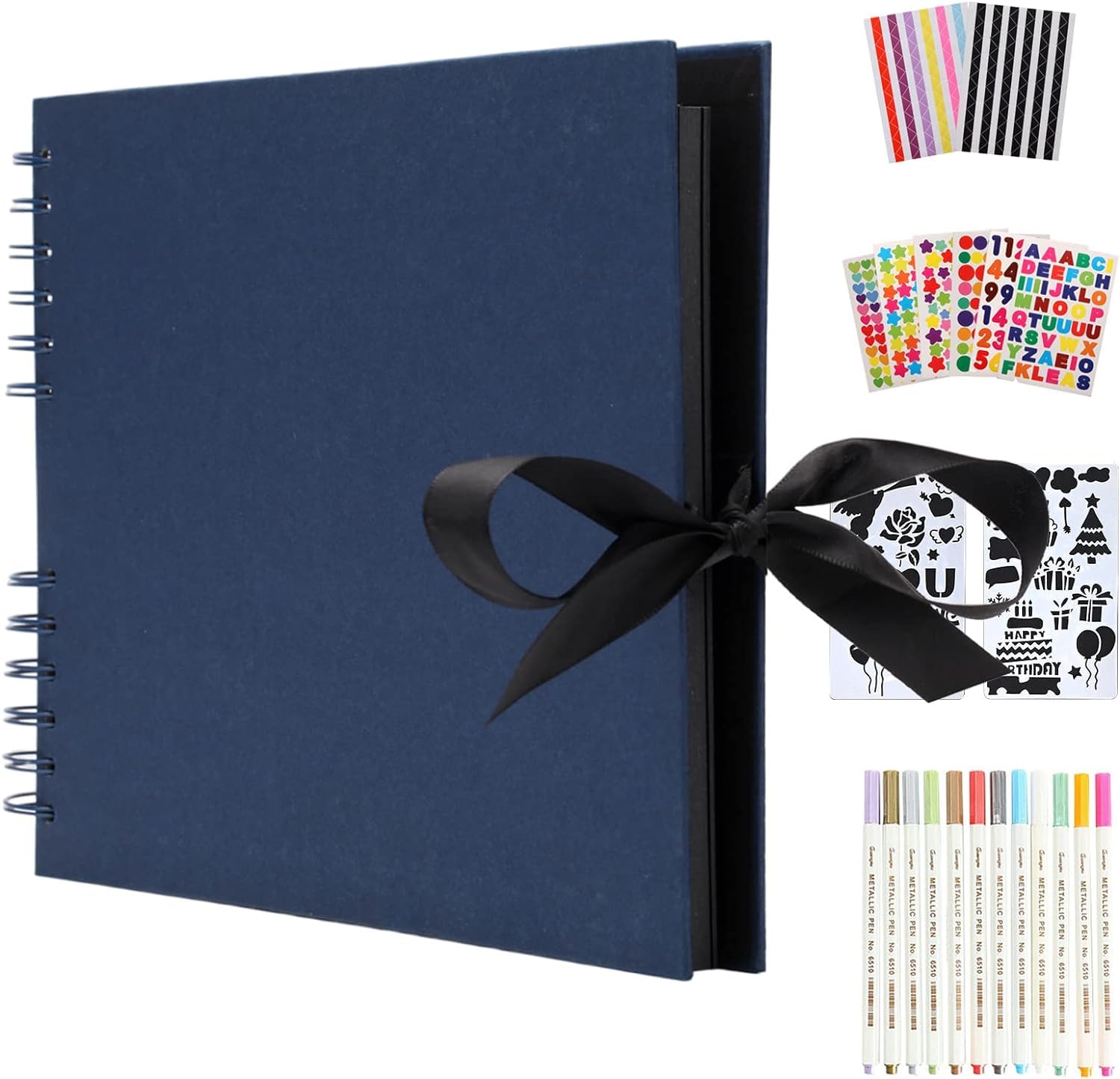 AIOR Fotoalbum zum Selbstgestalten,DIY Scrapbook 80 Schwarze Seiten