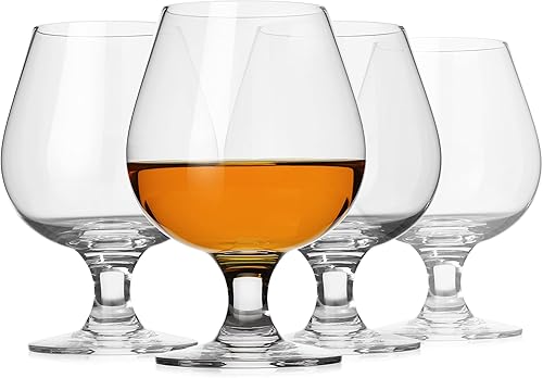 Miniatura 1 de LUXU Crystal Brandy Snifter, vasos de brandy de tallo modernos y únicos, sorteo de coñac premium para whisky escocés, bourbon y whisky y licores,