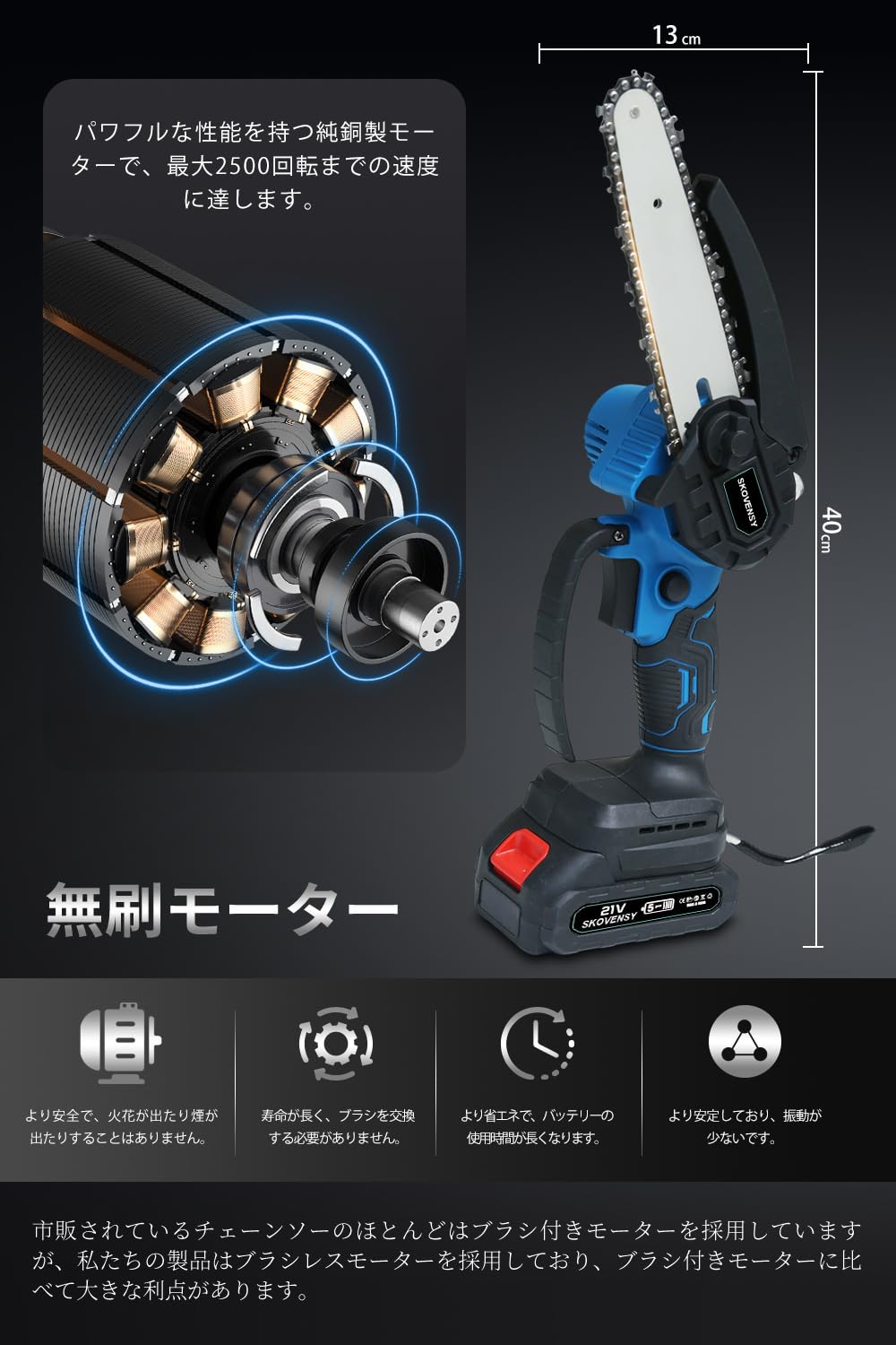 Amazon.co.jp: チェーンソー 充電式 ブラシレスモーター 充電式