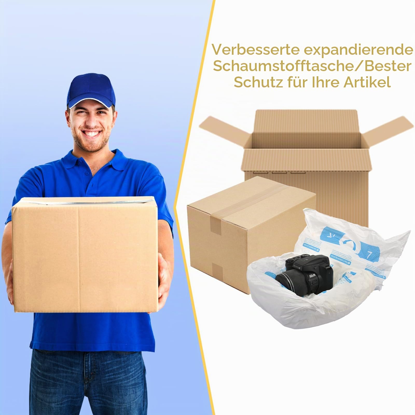 2 Packungen 40,6 x 45,7 cm großer Schaumstoff, expandierende Schaumstoffverpackung, PVC-Verpackungsschaum, dehnbare Schaumstoffbeutel, erweiterbares Schaumstoff-Verpackungsmaterial und Versandschaum