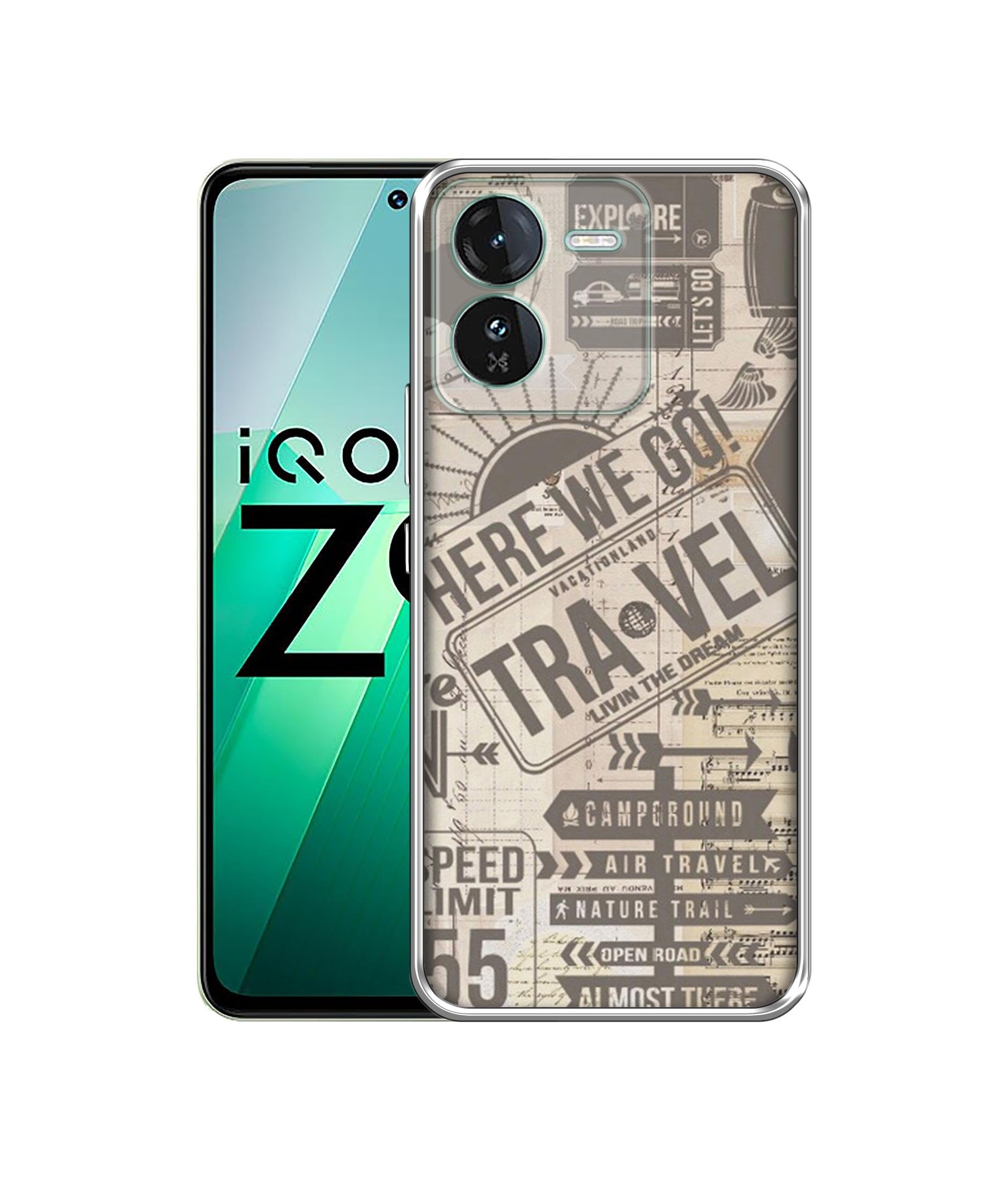 Casotec Travel Design Printed Silicon Soft TPU Back Case Cover for iQOO Z9 5G (B0D16Z39WT) Amazon Price History, Amazon Price Tracker