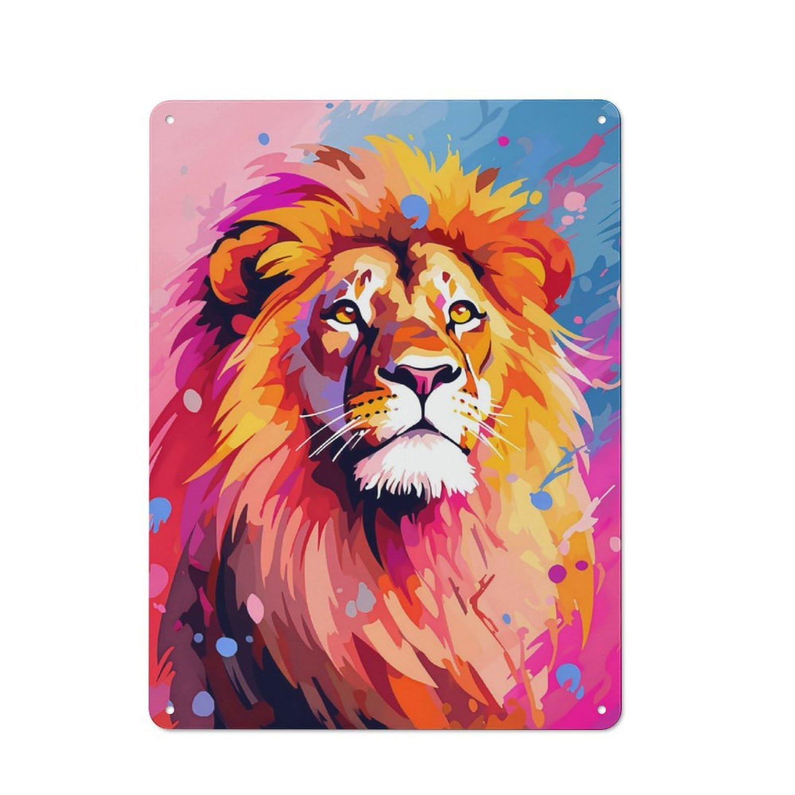 Junmoney Serenity Peace Lion Popart Tin Wall Plaque 40X30cm With For Kitchen Or Home Bar, For Vintage Wall Decor Fans, For Garage And Workshop Walls
