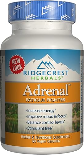 RidgeCrest Herbals Adrenal Fatigue Fighter, Adaptógeno Stress Support, 60 cápsulas veganas
