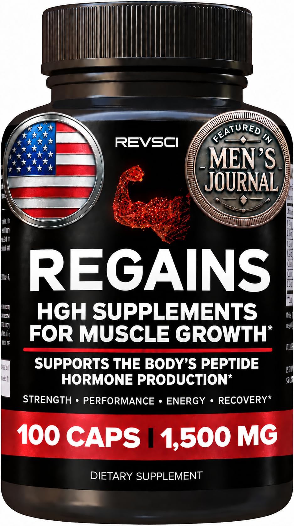 HGH Supplements for Men & Women (100 Pills) Regains Anabolic HGH Peptides for Muscle Growth, Muscle Recovery & Muscle Builder for Men, Natural Human Growth Hormone Booster & Post Workout Supplement