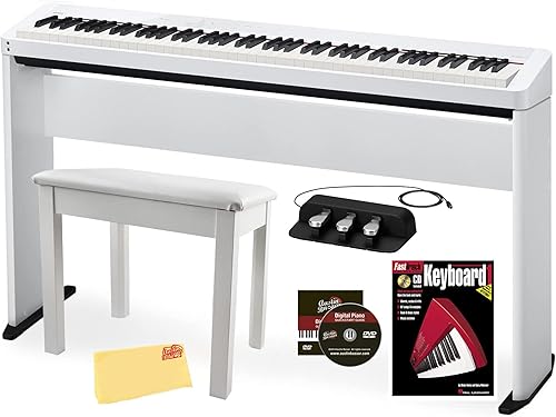 Vista 52 de Casio PX-S1100 Privia - Piano digital - Paquete negro con soporte ajustable, banco, pedal de sostenimiento, libro de instrucciones, lecciones