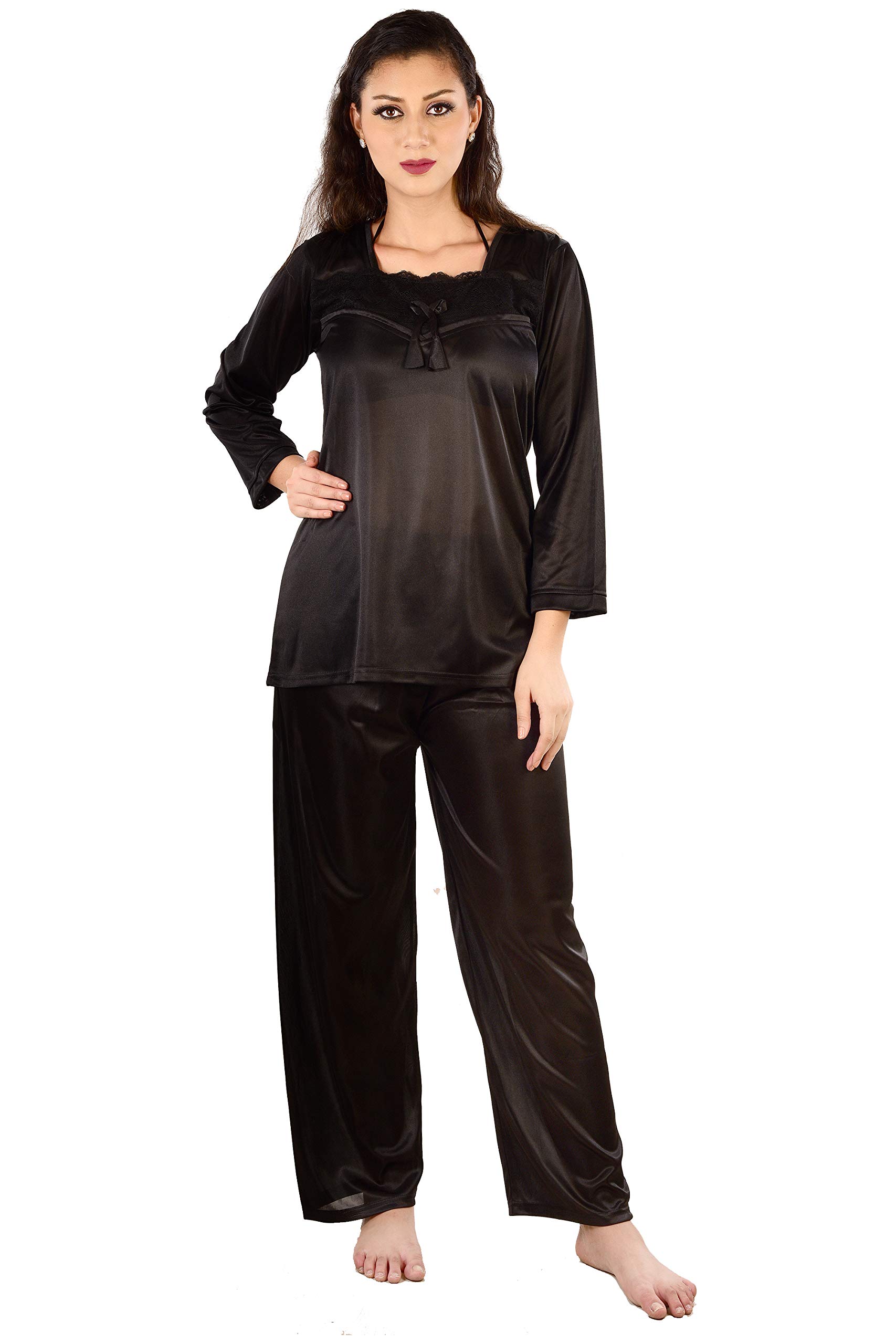 nightdoll Women's Satin Full Sleeve Night Suit Set of Top & Pyjama-picture-32