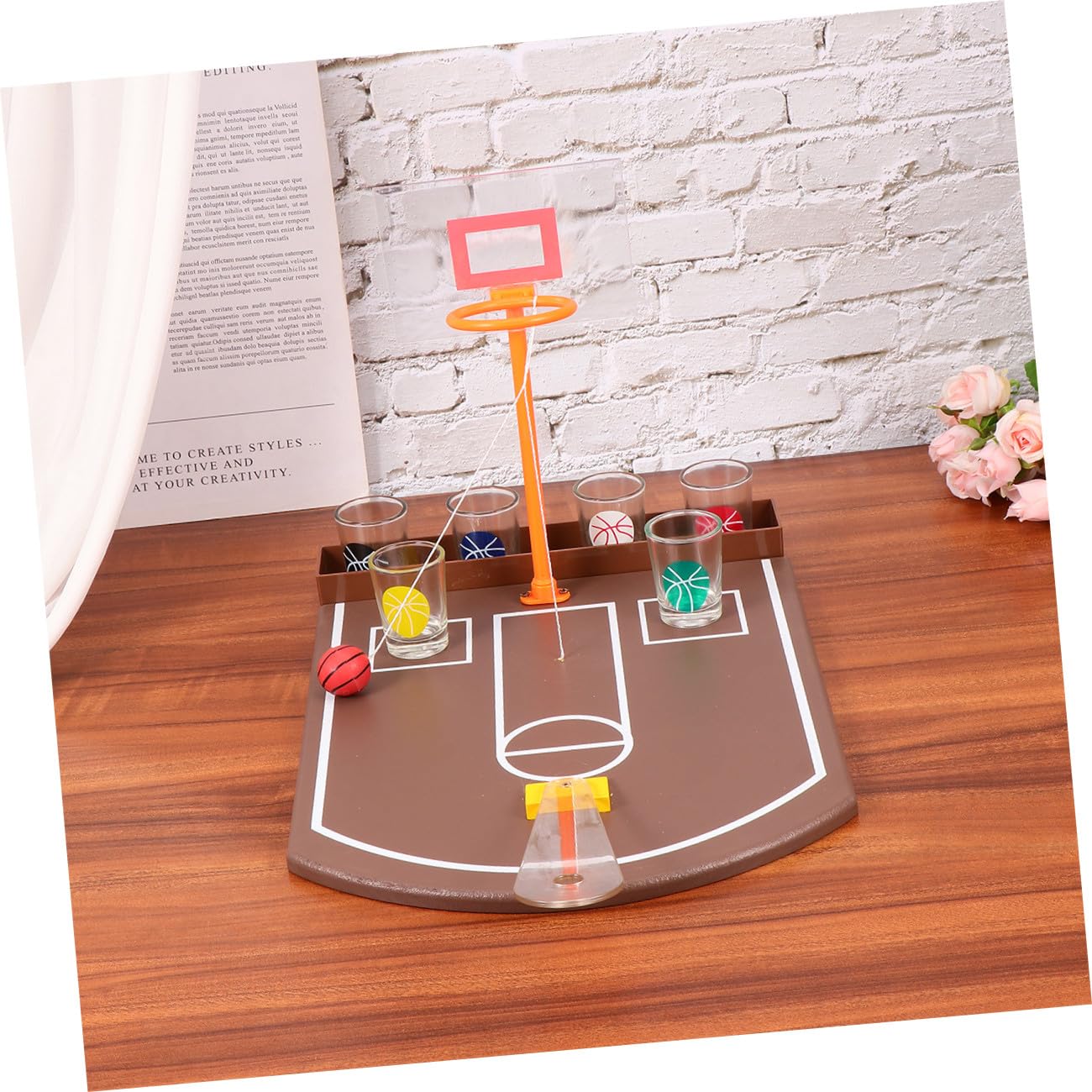 Abaodam Gioco Alcolico da Tavolo Creativo in Acrilico per Feste e Casa, Set , Intrattenimento Bar Facile da Giocare Basket da Tavolo Divertente