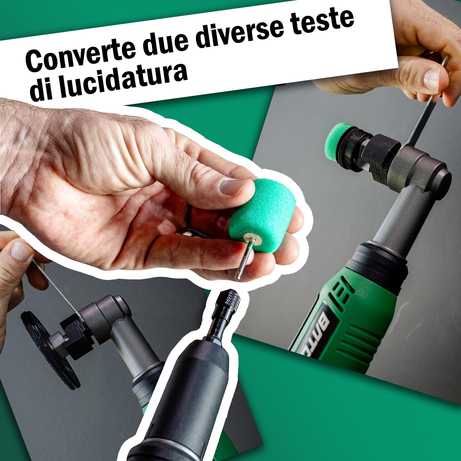 BATOCA S6 Mini Lucidatrice Batteria,12V Auto Lucidatrice per Dettagli,25mm/50mm/75mm Set Lucidatura Professionale,Cura della Vernice,Macchina per Lucidare DA&RO,1000-5000RPM&4200-21000RPM,Multiuso
