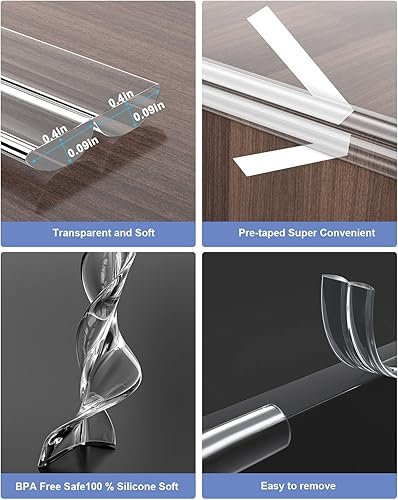 Miniatura 3 de Protectores de esquina, protector de esquina transparente a prueba de bebés, protectores de borde suave, protectores de esquina de muebles y bordes