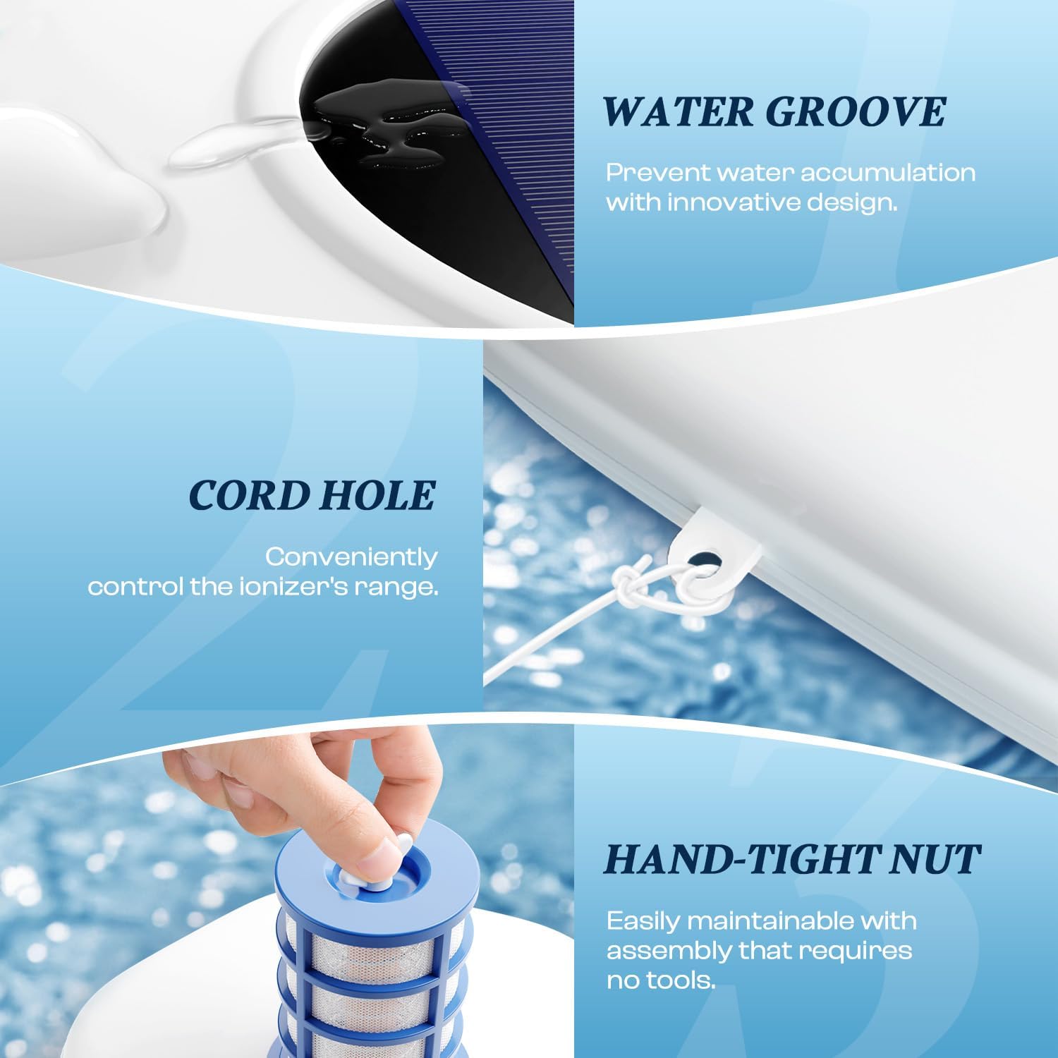 Pipopa Solar Pool Cleaner | Floating Water Cleaner and Purifier | 2 Copper Replacement | 2 Sets of Fittings | Solar Powered Up to 35,000 Gal | Compatible with Fresh and Salt Water Pools & Spas