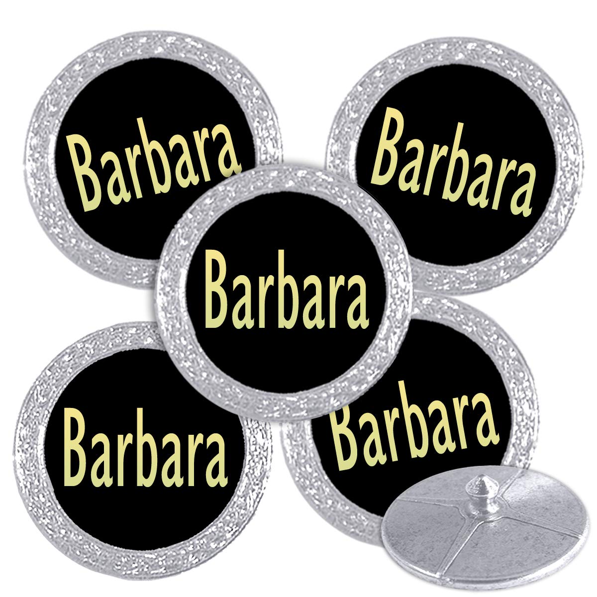 Best Impressions Silver Coloured Golf Ball Markers with Names (Barbara) โ image 1