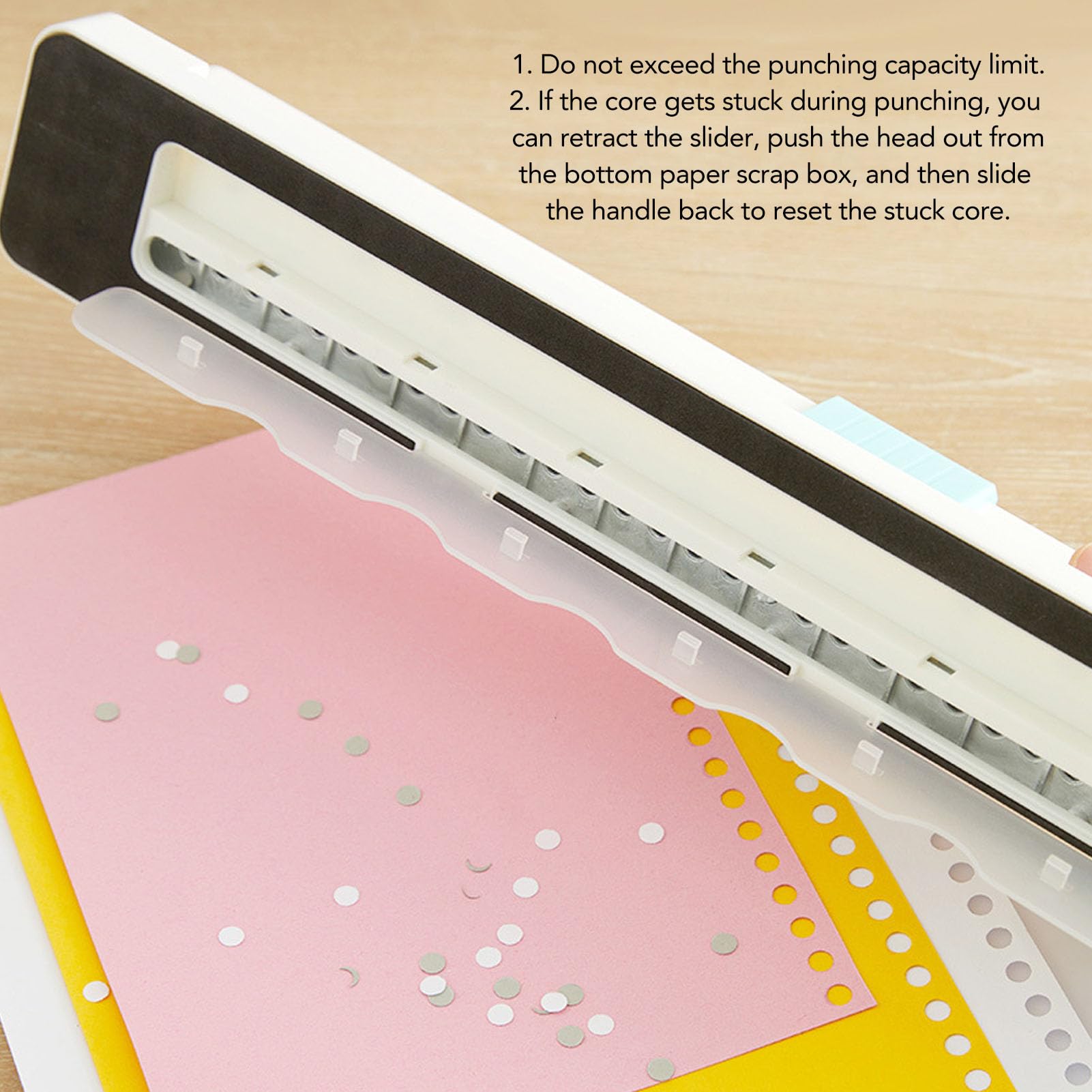 Tnfeeon Perforatrice a 30 Fori, Perforatrice Manuale Regolabile per Raccoglitori, Perfora Fino a 3 Fogli per Quaderni A4 A5 A6