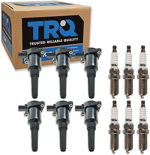 TRQ Bobinas de encendido y bujías compatibles con Jaguar Vanden Plas 96-97 XJ6 95-96 XJS 95-97