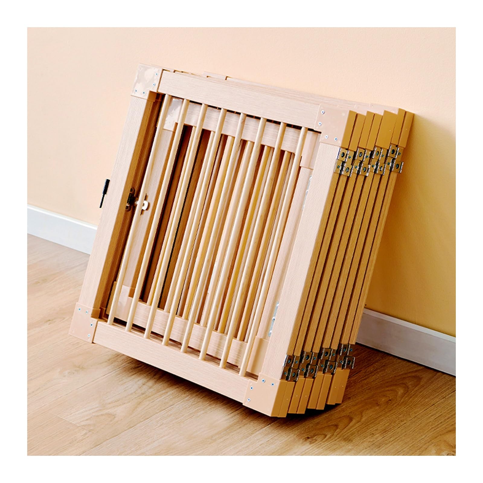 Hunde-Laufstall aus Holz, faltbar, Sicherheitszaun, 6 Paneele, freistehendes Haustiergitter, einfache Montage, Welpenkiste, Hundehütte, tragbarer Indoor-Hundezaun, 55,9 cm Höhe, Set mit 3 Paneelen