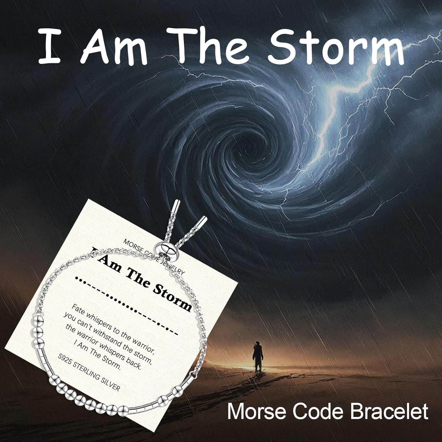 Helonley Morse Code Bracelet for Women - 925 Sterling Silver Inspirational Bracelets Adjustable Morse Code Bracelets Charm Jewelry Birthday Gifts Christmas Gifts
