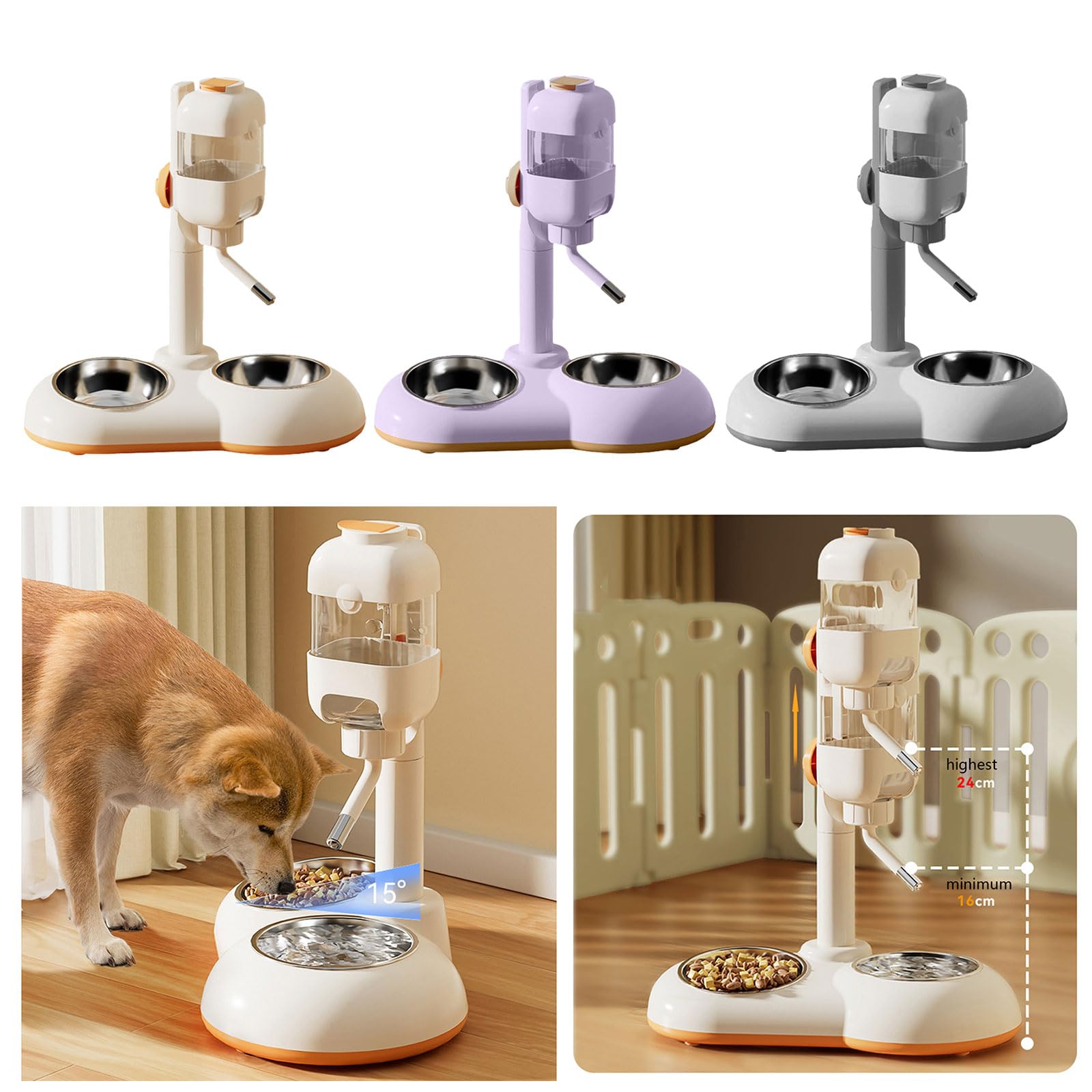 Cuencos Ajustables en Altura para Perros, Soporte, comederos para Mascotas, Cuenco Desmontable, alimentador de Agua, contenedor de Alimentos, comederos Ajustables para Mascotas