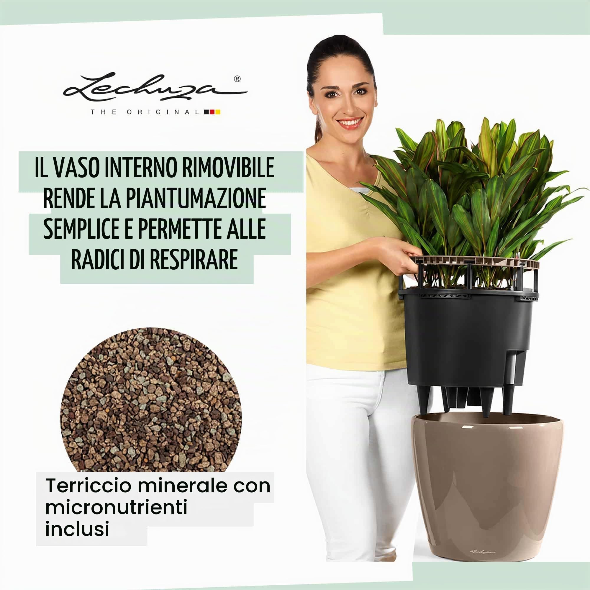 LECHUZA CLASSICO Premium LS 21 antracite metallizzato 16023
