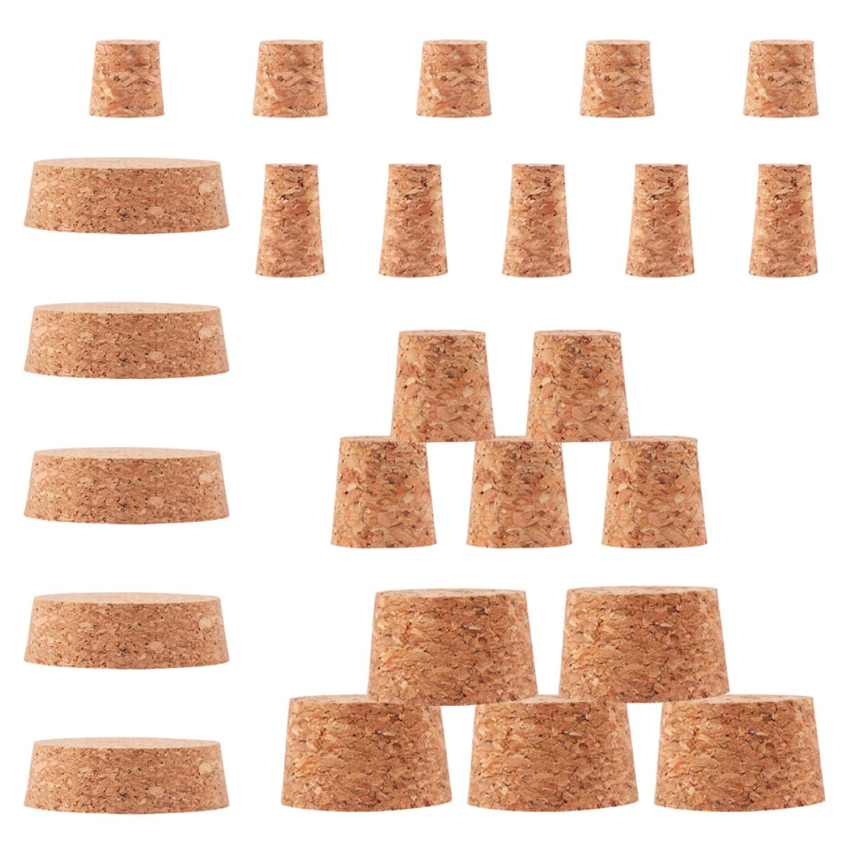 FOMIYES Bouchons en Liège Alimentaire 50 Pièces – Lot Multi-tailles – Bouchons Hermétiques pour Bouteilles en Verre, Vin, Bière, Vinaigre – Accessoires la Cuisine et Bar