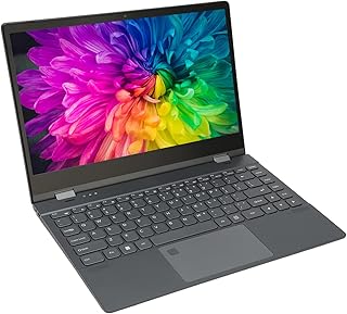 Laptop de 14,1 Polegadas, Tela de Toque Full HD IPS 4K, Laptops para Sistema Windows 10 11, 12G RAM, Suporte para Desbloqueio de Impressão Digital, Giro de 360 graus, Webcam (plugue da ue 256 GB)