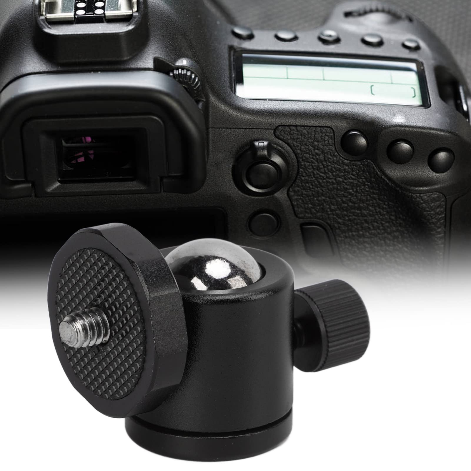 Gavigain Tripod Ball Head, Metal Ball Head Camera Tripod Head Universal 360° Rotating Hot Shoe Mount for Tripod, Monopod, DSLR, SLR, Camera (Black)