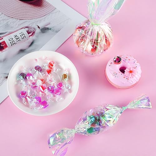 Miniatura 3 de Prudiut 150 hojas de celofán iridiscente, envoltura de celofán de Pascua, papel de regalo para películas iridiscentes, manualidades, decoración,