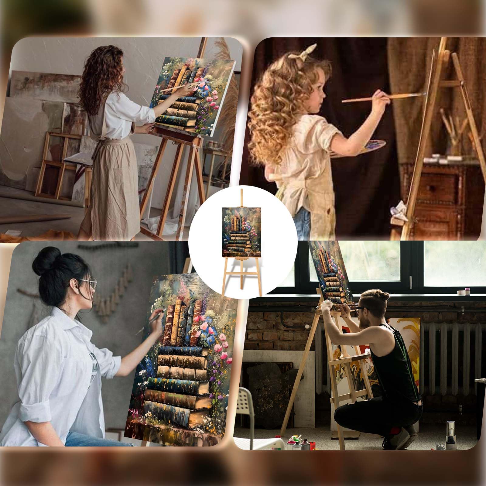 Gutluz Kit Peinture Par Numéros Pour Adultes - Fleurs Paysage - Toile 40x50cm Avec Peintures Acryliques Et Pinceaux