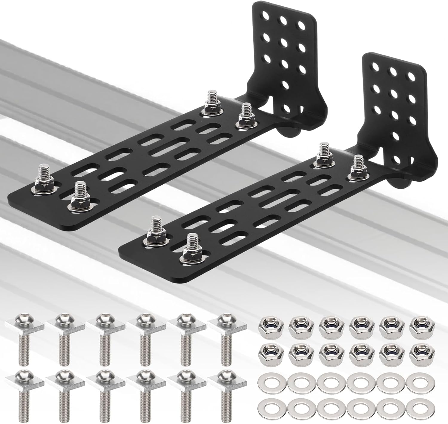 Roof Rack Mounting Brackets Car Awning Mounting Bracket Extended Adjustable L-Shaped Heavy-Duty Mount for Cross Bars Off-Road Overland Awning Tent