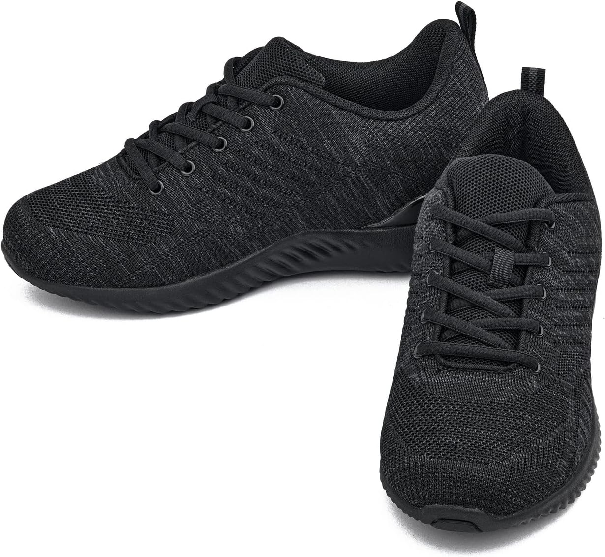 CALTO Men's Invisible Height Increasing Elevator Shoes - Black/Charcoal Grey Ultra Lightweight Sporty Sneakers - 2.6 Inches Taller - Q213 - Size 9 D(M) US - Image 5