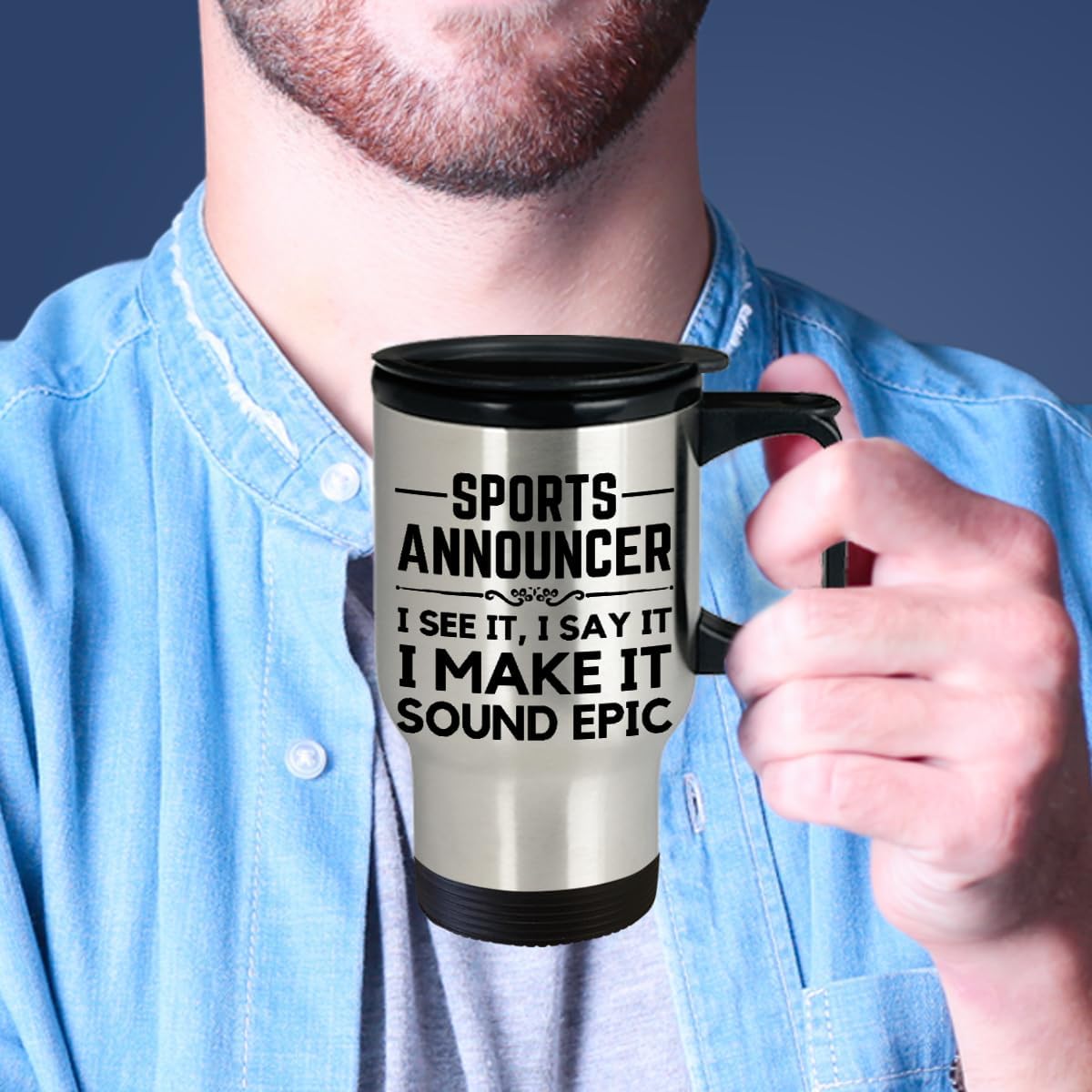 Sports Announcer Travel Mug, Gift Idea For Sportscaster, Soccer Analyst Commentator Present, Game Day Item, Broadcaster Cup