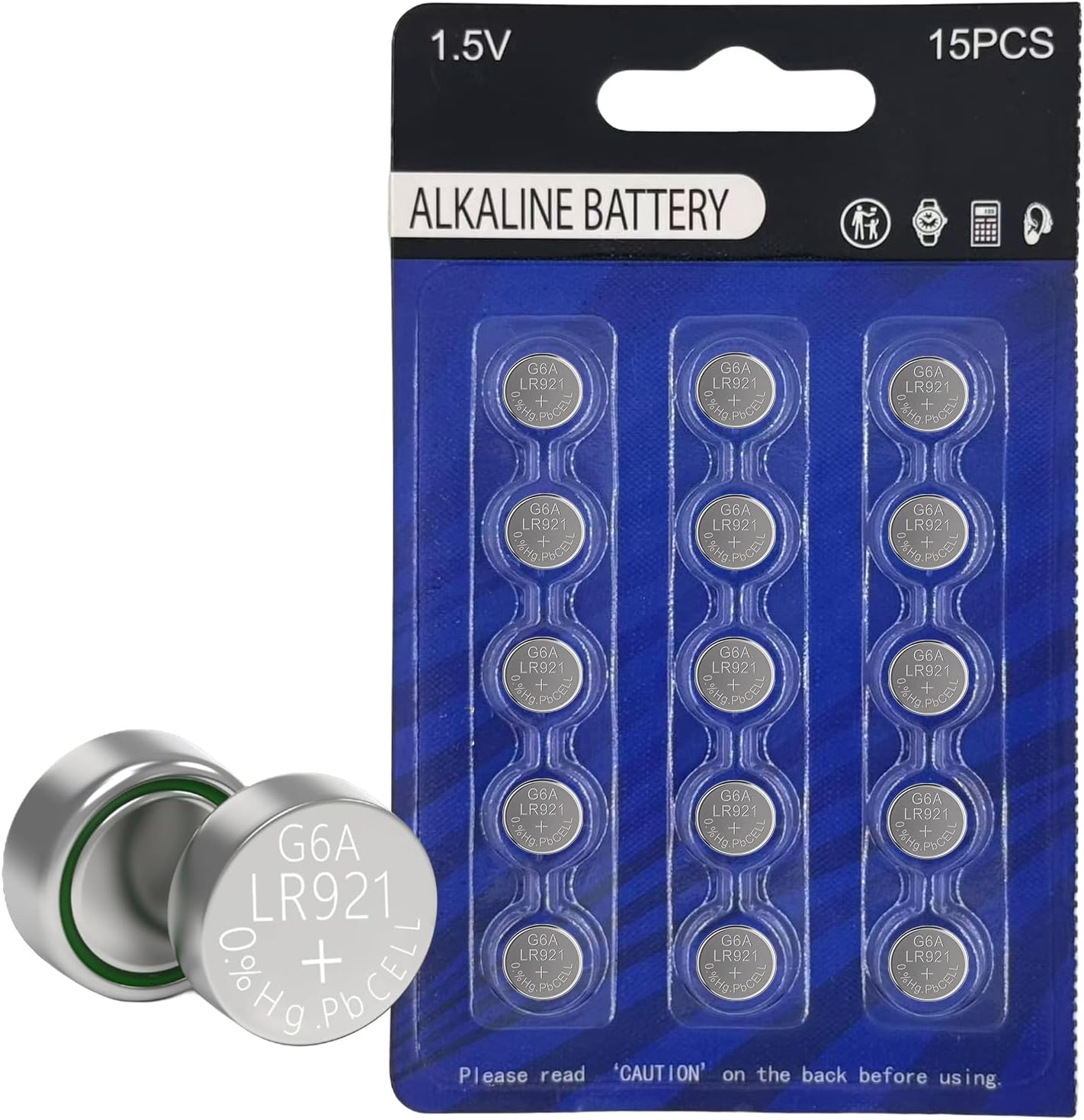 youchen AG6 LR920 Alkaline Button Battery 15 Pack 371 370 SR920SW LR921 1.5V Cell Watch Batteries