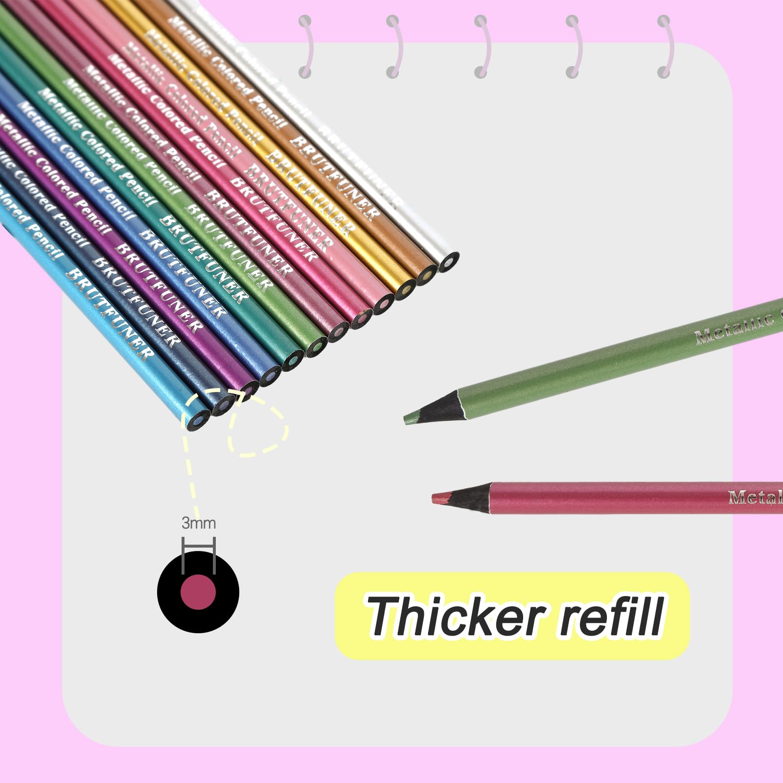 Matita Colorate Metalliche Matite colorate per adulti e bambini,Adatto