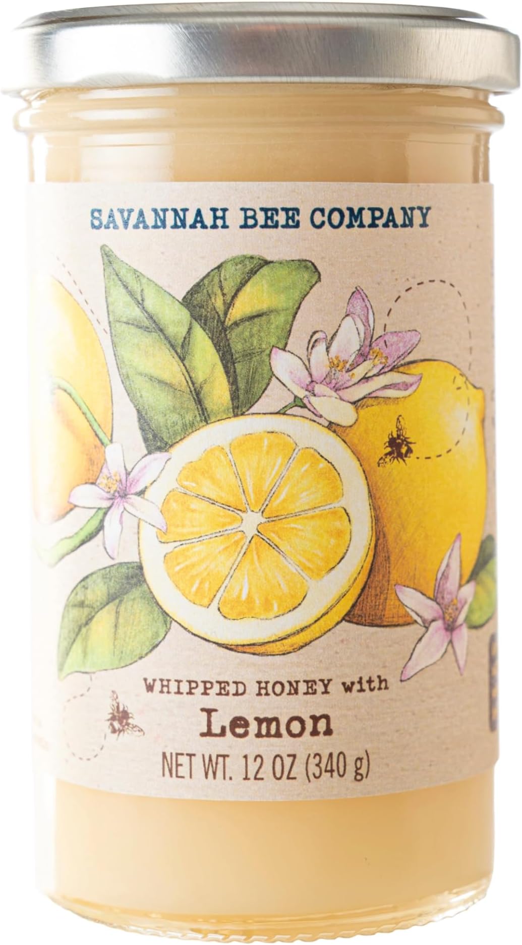 Whipped Honey - All Natural Spreadable Honey (12 Ounce (Pack of 1), Lemon)