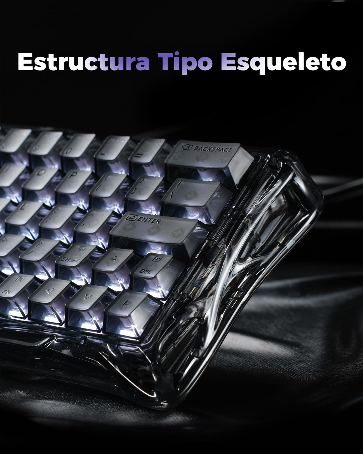 GravaStar Mercury V60 Teclado Gaming Magnético, 8000Hz Polling Rate, Rapid Trigger Switches Hall Effect, Precisión 0.005mm, Hot-Swap, RGB (Onyx Crystal, QZERTY)