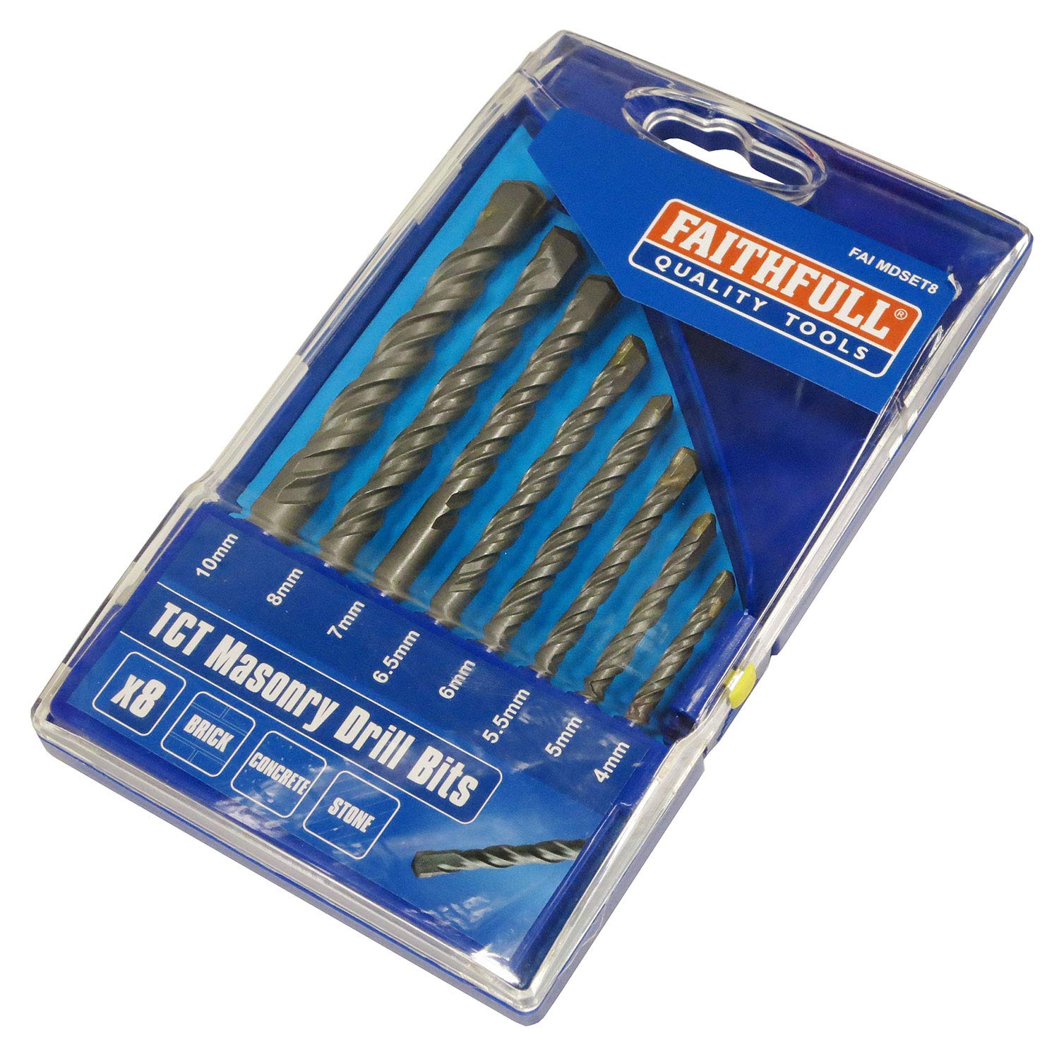 Faithfull - Standard Masonry Drill Set, 8 Piece