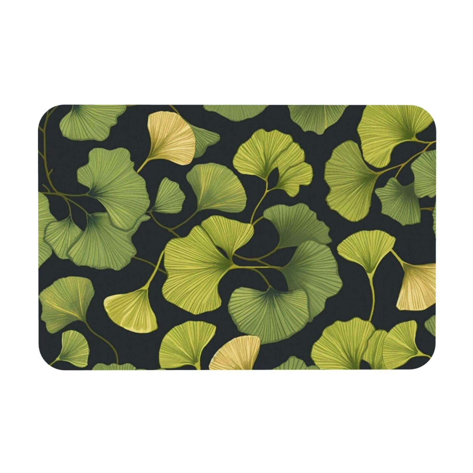 Tapis de bain Ginkgo Biloba en terre de diatomée contre les glissades