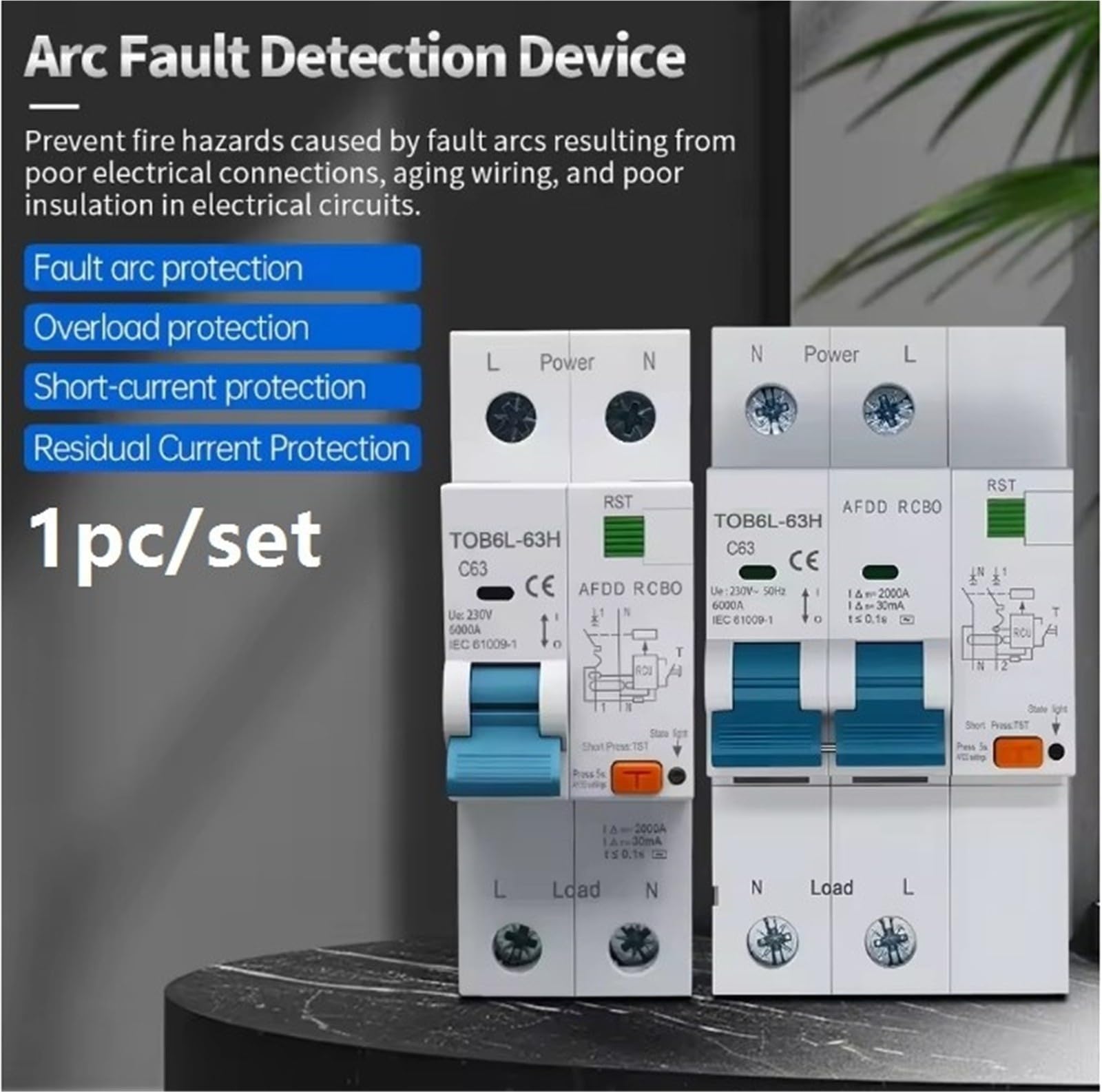 AFDD Wyłącznik typu AC z krzywą C AC230V 63A AFDD RCBO