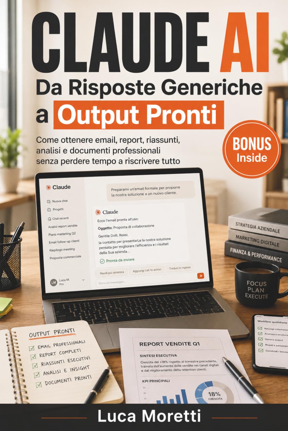 Claude AI - Da Risposte Generiche a Output Pronti: Come ottenere email, report, riassunti, analisi e documenti professionali senza perdere tempo a riscrivere tutto