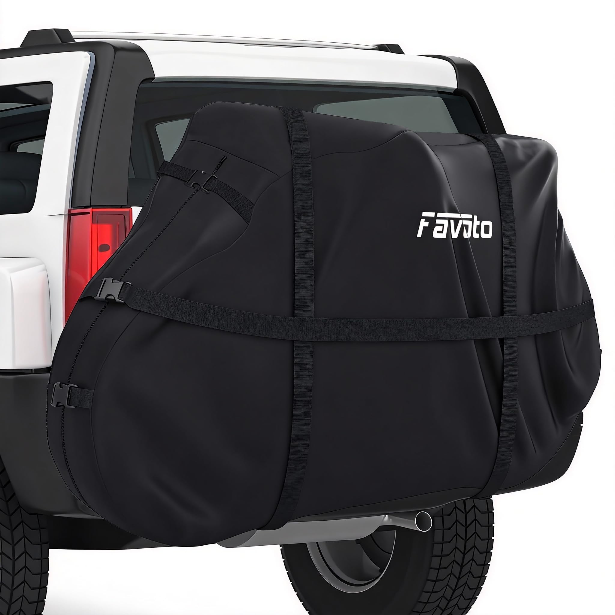 Favoto Bike Cover for Transport 2 Bikes - Waterproof Outdoor Bicycle Cover on Rear Bike Rack, 600D Thicken Oxford Heavy Duty Bike Rack Covers for 2 Bikes on Hitch Travel Storage