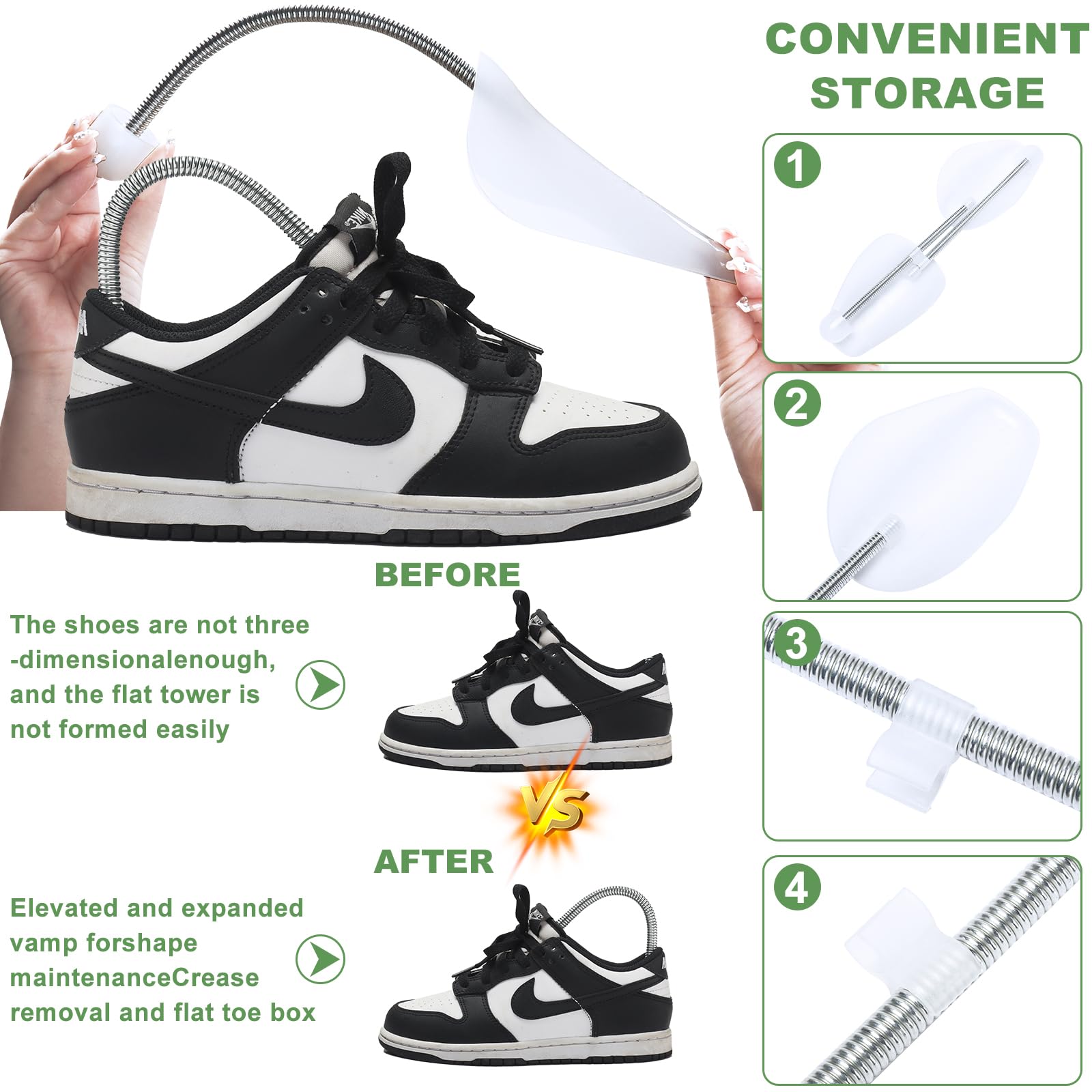 JOTOL 9 Pares De Hormas Para Zapatos Hombre,Ensanchador De Zapatos,Hormas De Plástico,Horma Zapatos Eu La Talla 38-45,Justable Longitud,Transparente - 2