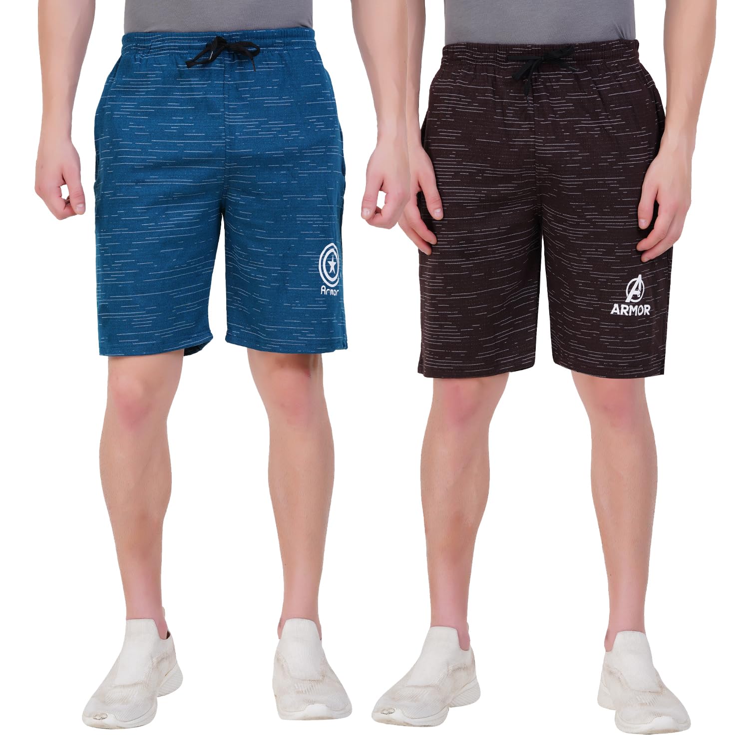 leelouis Men's Cotton Blend Shorts-Dual Side Zipper Pockets Pack of 2-picture-31