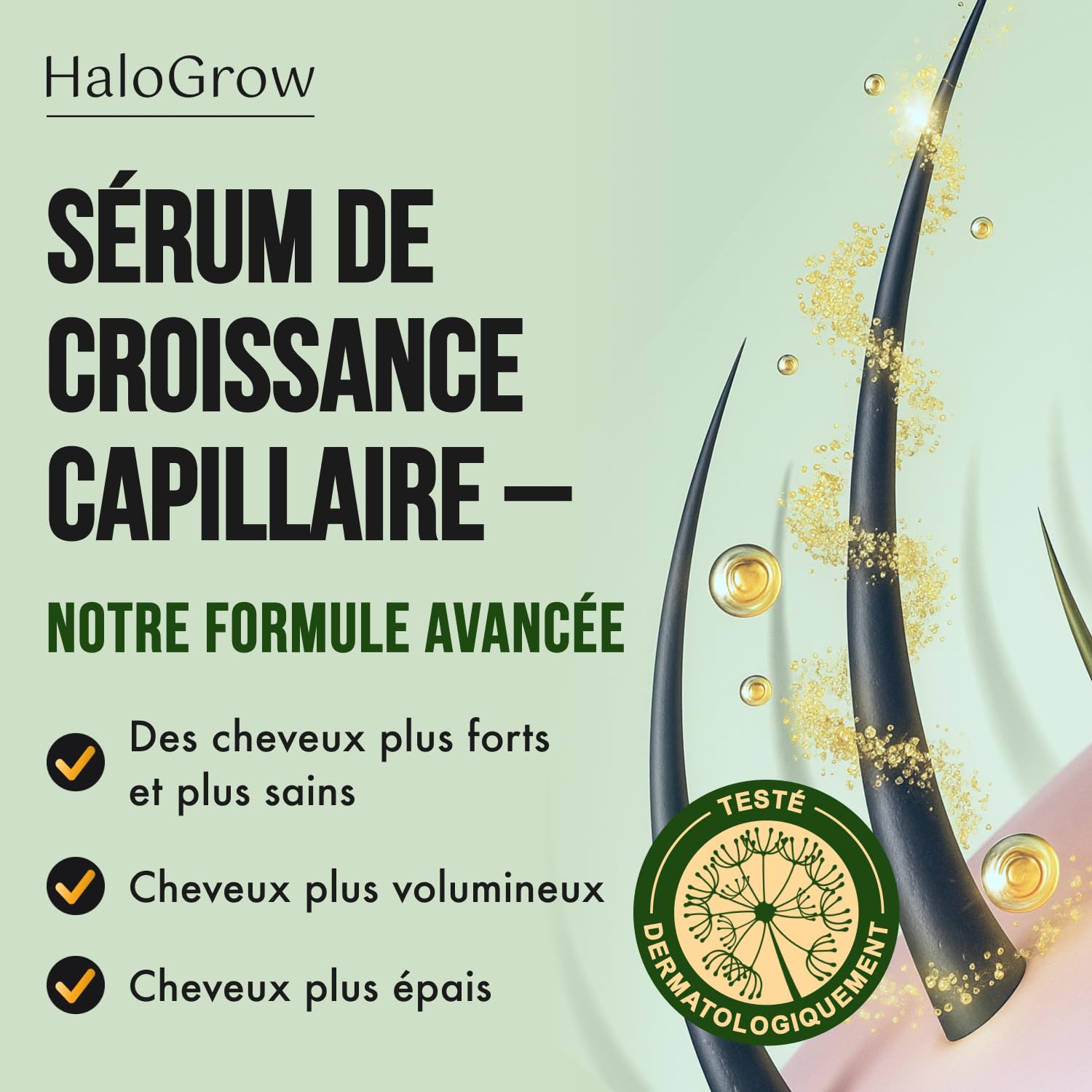 Serum Pousse Cheveux Spray | Favorise la Pousse des Cheveux très rapide | Huile Pousse Cheveux Spray de la Biotine, Caféine, de l'huile de Ricin et de l'Aminexil (3 mois d'utilisation)