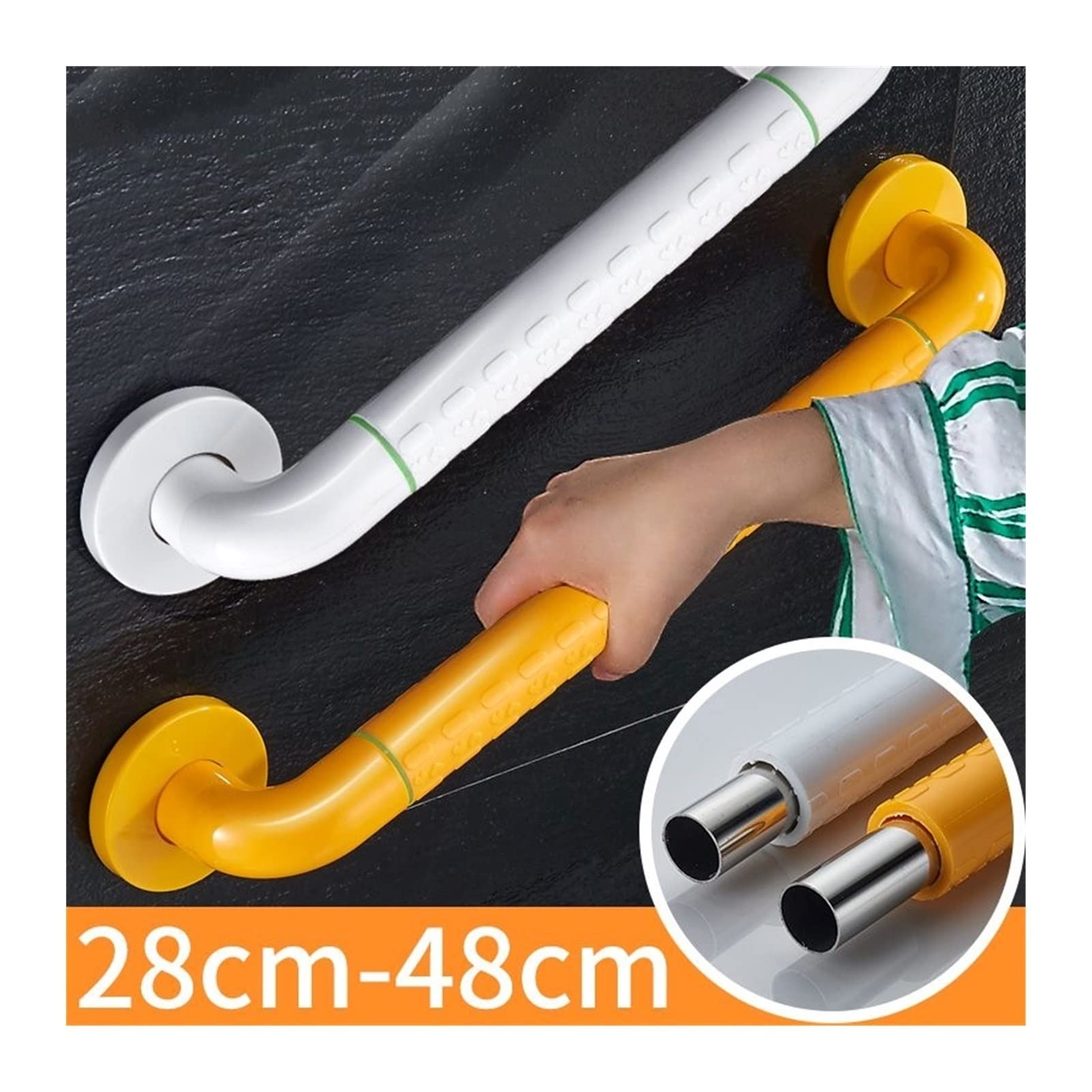 Barre di sostegno vasca 28/38 / 48 cm Scala del corrimano ringhiera di sicurezza del bagno Barre di sicurezza for anziani Disabilitato Anti-slip doccia doccia for vasca da bagno Maniglie per il bagno