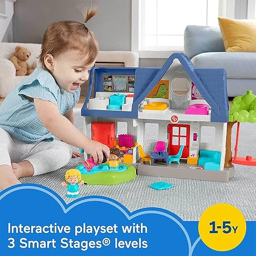 Miniatura 9 de Fisher-Price Little People Play House - Juego de juegos para niños pequeños con luces música y escenarios inteligentes contenido de aprendizaje