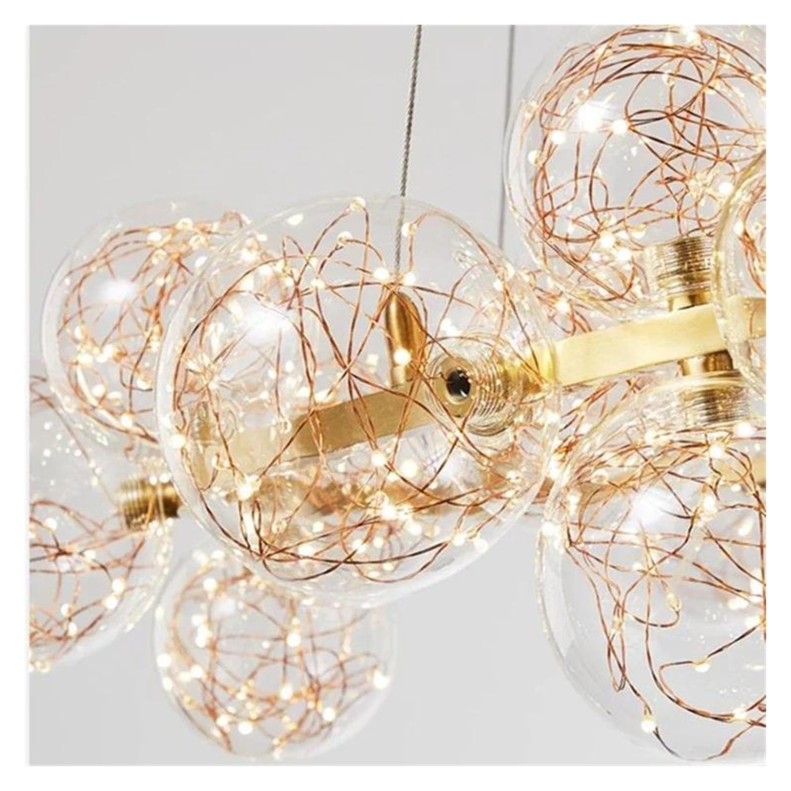 Lampadario Nordico per Soggiorno, Pieno di Stelle, Lampada da Ristorante, Rete Moderna, Anello di Celebrità, Fagioli magici, Lampada a Sospensione Creativa per Camera da Letto (Bianco Caldo,