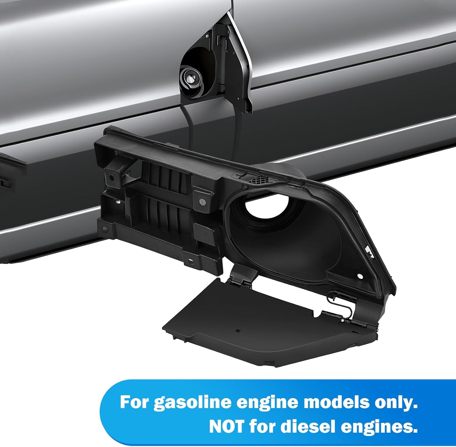 Transit Fuel Door, Transit Gas Door + White Cover Compatible with 2015-2023 Ford Transit Vans 150 250 350 HD - Fuel GAS Filler Pocket Housing Hinge Door Replace # CK4Z-5427936-A CK4Z-5427936-F