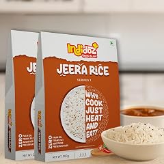 Indidoz Jeera Rice Ready to Eat | Fragrant Basmati Rice Cooked with Cumin Seeds | Authentic Indian Flavoured Rice | Heat & Eat Meal | No Preservatives | Perfect for Travel & Office Lunch | 400g Pack of 2
